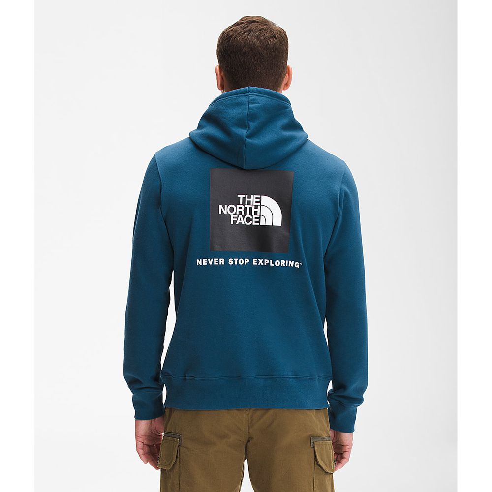 The North Face Hoodie Mens Australia - The North Face Box Nse Pullover Blue / Black (OGA-057832)